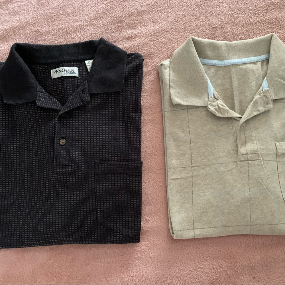 Men’s Penguin Black and Tan Polo Shirts XL